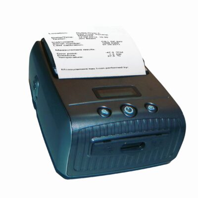 En SUTO S520 termisk skrivare som matar ut ett utskrivet kvitto med temperaturdata och andra mätdetaljer.